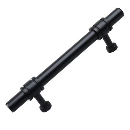 Gliderite Hardware 3-3/4 in. Center to Center Matte Black Barrel Ring Bar Pull - 4340-96-MB, 10PK 4340-96-MB-10